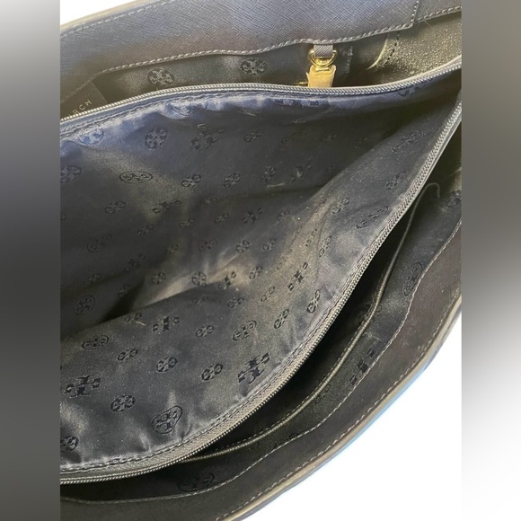 TORY BURCH Saffiano Leather Robinson Tote Navy Blue - Picture 6 of 8